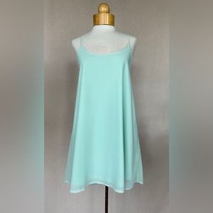 Látiste by Amy Mint Colored Spaghetti Strap Swing Dress with Metal Detail